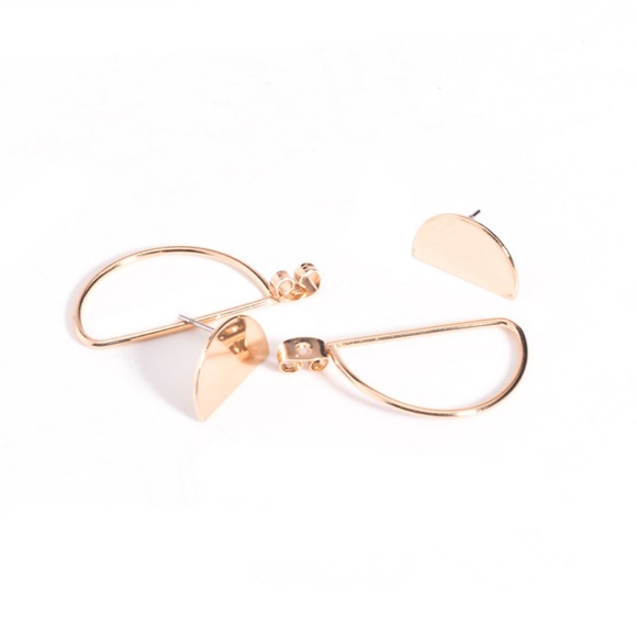 Modern hoop earrings Geometric earring Silver Gold - Picture 5 of 6